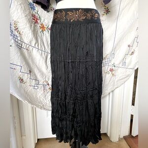 SOLD!! VINTAGE Y2K BANDALINO WHIMSIGOTH SEQUIN EMBROIDERED MAXI SKIRT